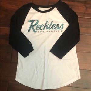 Young and Reckless baseball tee